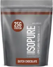 Isopure Dutch Chocolate Whey Isolate Protein Powder with Vitamin C & Zinc for Im