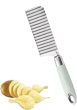 Crinkle Fry Cutter, Potato Slicer Tool, Long Handle Food Chopper 25.3x5cm/9.96x1.97 Inches Versatile Kitchen Equipment/Easy to Clean & Store for Improved Cooking Efficiency