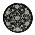 18" Marble Coffee Console Table Top Semi Precious Stones Inlay Work Patio Decor