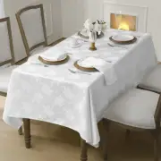 Jacquard Rectangle Tablecloth, Waterproof Elegant Damask Rose Floral Pattern ...