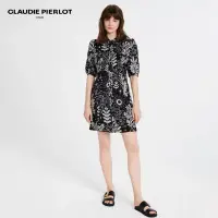 在飛比找蝦皮購物優惠-法國 CLAUDIE PIERLOT 春秋女裝法式露背印花連