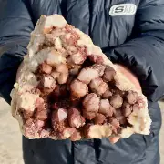 2.8LB Natural Pineapple Red Quartz Cluster Point Crystal Healing Mineral
