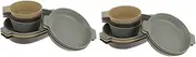 PAMINGONO 2 Sets Camping Plates Bowl Set Compact Travel Bowl Plate Durable Outdoor Dinnerware Plastic Picnic
