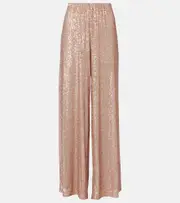 [Norma Kamali] Norma Kamali Sequined high-rise wide-leg pants AU 10 pink