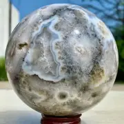 2.56LB Natural Sakura Flower Agate QUARTZ Sphere Crystal Ball Healing