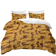 Cute and Playful Dachshund Pattern Quilt Cover
