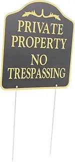 Abaodam No Trespassing Sign Weatherproof Private Property Security Sign for Garden and with Stake Prevents Unwanted Entry
