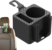 Car Headrest Cup Holder, Multifunctional Backseat Storage Box, Adjustable Drink and Food Tray 4.60x5x3.54 inches for Bottles, Tissues, Keys, and More, Black