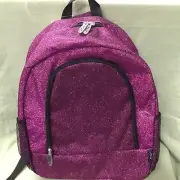 New N Gil 17”x13” School Back Pack in Hot Pink Glitter
