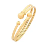 9kt Yellow Gold Silver Infused Double Bangle
