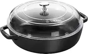 [STAUB] Cast Iron Sauté Pan, Cast Iron, Black, 31,7 x 24 x 11,6 cm