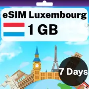 eSIM Luxembourg - 1 GB - 7 Days - Travel eSIM | QR code activation
