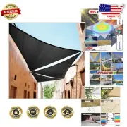 High-Performance 18' Black Triangle Shade Sail - Custom Size, Waterproof Design