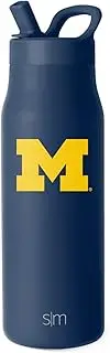 Simple Modern Officially Licensed Collegiate Michigan Wolverines Water Bottle with Straw Lid | NCAA Insulated Stainless Steel Travel Thermos | Leak Proof | Mesa Collection | University of Michigan