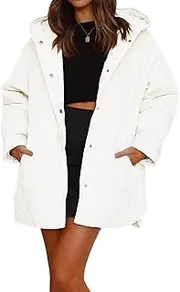 [URMOSS] Long Jackets for Women Lightweight Warm Winter Coats for Women Diamond Quilted Hooded Puffer Jacket with Pockets