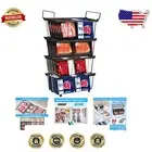 Effortless Kitchen Organization: 4-Pack Stackable Bins for Deep Freezer Use