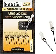 Bait Spikes with Silicone Ring 10 mm 10 Pieces - Boilies Spikes for Fishing Hooks - Fishing Carp Accessories - Boilie Hook - Boilie Needle - Pop Up Boilies - Fishing Accessories for Feeder