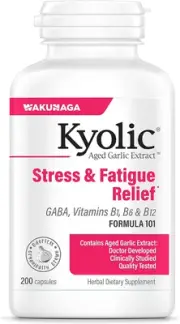 Kyolic Aged Garlic Extract Formula 101, Fatigue Relief, 200 Capsules (Packaging