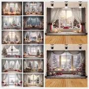 Indoor Window Sill Winter Snow Scene Photography Background Home Wall Decor Prop