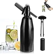 Soda Siphon, Soda Water Carbonator, 1 Litre Soda Maker, Soda Siphon Bottle with Pressure Regulator, Aluminium Sparkling Water Heater for Homemade Juices, Mojitos, Cocktails, Drinks