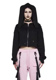 [Dolls Kill] Wickedly Yours Zip-Up Hoodie (Fairfax)