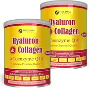 FINE JAPAN Premium Marine Collagen Powder with Hyaluronic Acid, CoQ10 & Elastin - Non-GMO - For Skin, Hair, Joints & Bones Support (196g/6.9oz for 28-Days) Set of 2