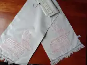 Easter Bunny Rabbit Table Runner W/Pink Bunny Covered in White Lace 16"x 72"