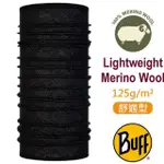 【西班牙 BUFF】舒適印花 MERINO 美麗諾羊毛超輕量超彈性恆溫保暖魔術頭巾_120765 黑色迴路