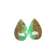 Natural Chrysoprase Pear Shape Cabochon Matching Pairs Making For Earrings. #036