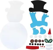 DIY Felt Snowman Kit for Kids - Wall Hanging Detachable Christmas Game with Ornaments for Holiday Decorations and Gifts (Blue Scarf Snowman)