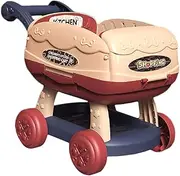 BCOATH Shopping Cart Educational Kitchen Playset for Emulational Red Barbecue Cart for Boys Develops Patience Interactive Skills