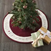Christmas Holiday Embroidered Star of Wonder Feather Tree Skirt 24"