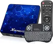 Android 12.0 TV Box, 4GB RAM 64GB ROM RK3318 Quad-Core 64-bit Cortex-A53, Android Box with 2.4G/5G WiFi6 Bluetooth 5.0, Media Player Support 3D 4K UHD Videos with Mini Keyboard