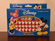 Disney Mickey Mouse & Friends Box of 48 Crayons Non-Toxic w/ Built-in Sharpener