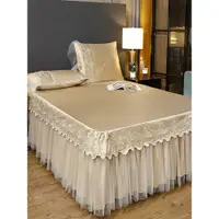 在飛比找ETMall東森購物網優惠-夏季高端歐式床裙冰絲涼席床罩純色蕾絲紗花邊床單1.8米床空調