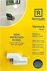 Remsafe Mini Venlock Sliding Window Safety Lock White, Child Safety Window Lock, Aluminium Sliding Window Restrictor, Adjustable Window Locks, Aluminium Sliding Window, Security Locks Wiith Key