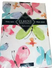 Springtime ~ Vinyl Tablecloth ~ BUTTERFLIES ~ 60" ~ Round ~ Seats 4