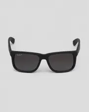 [Ray-Ban] Ray-Ban Women's 0Rb4165 Justin Polarised Sunglasses in Rubber Black W/Light Grey Gradient One Size Rubber Black W/Light Grey Gradient