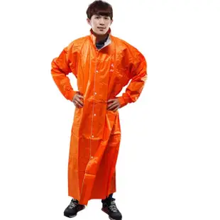 【JUMP】新二代前開素色雨衣-橘色