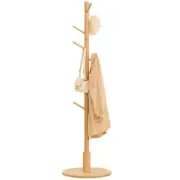 Solid Wood Coat Rack Stand with 9 Hooks, 3 Height Adjustable,