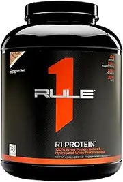 Rule1 R1 100% Whey Protein Isolate and Hydrolysate Protein Powder 4.94 lb, Cinnamon Swirl (76 Servings)