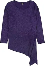 [Alfani] Women Sweater Purple US Size XL Pullover Shimmer Asymmetrical