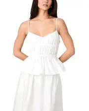 French Connection Poplin Strappy Peplum Top