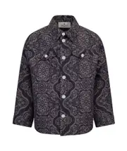 Jacquard pattern shirt jacket 8Y,6Y,16Y,4Y,14Y,6,12Y,10Y Prussian blue