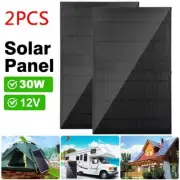 60W 12V Mono Solar Panel Caravan Home Camping Battery Charger Power 2x30 Watt