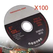100 x 5" 125MM THIN ANGLE GRINDER CUT OFF METAL STEEL FLAP CUTTING DISC WHEEL