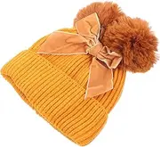 [CALLARON] Double Balls Knitted Hat Soft and Comfortable Autumn Beanie for Boys for Travel Outing and Photography Shoots Skin Friendly and Stretchy Design