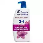 Head and Shoulders 2 in 1 Dandruff Shampoo and Conditioner, Smooth and Silky, 28