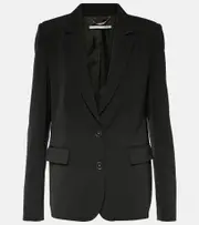 [Stella McCartney] Stella McCartney Single-breasted wool blend blazer AU 2 black