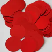 30mm ROUND SEQUIN PAILLETTES ~ RED Metallic ~ Flat Sequin Disc Made in USA